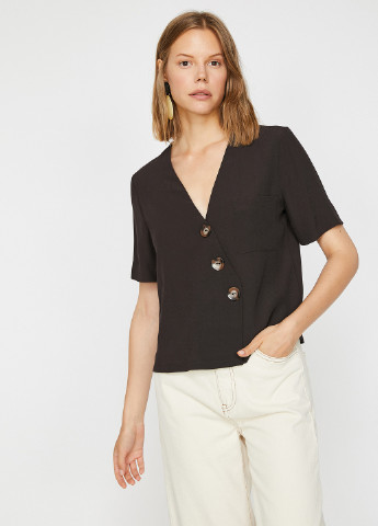 Темно-коричневая летняя блуза KOTON