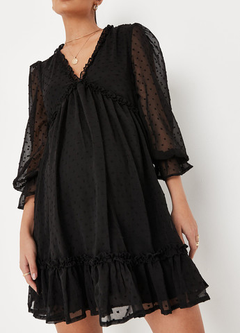 Черное кэжуал платье в стиле ампир Missguided однотонное