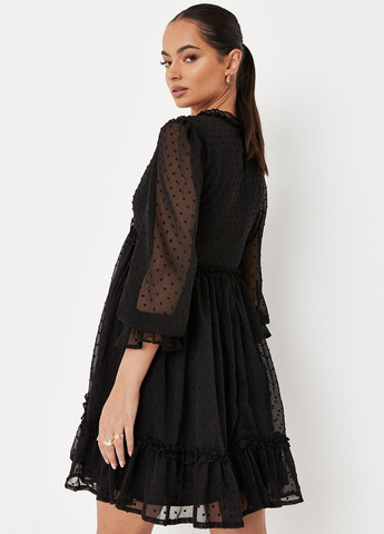 Черное кэжуал платье в стиле ампир Missguided однотонное