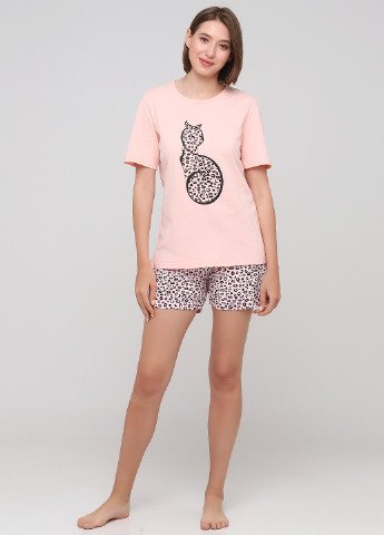 Персикова всесезон піжама (футболка, шорти) футболка + шорти Maria Lenkevich