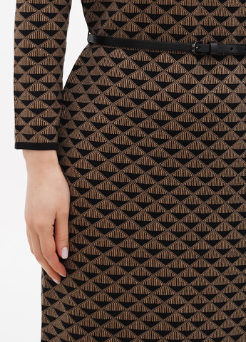 Коричнева кежуал сукня Comma з геометричним візерунком
