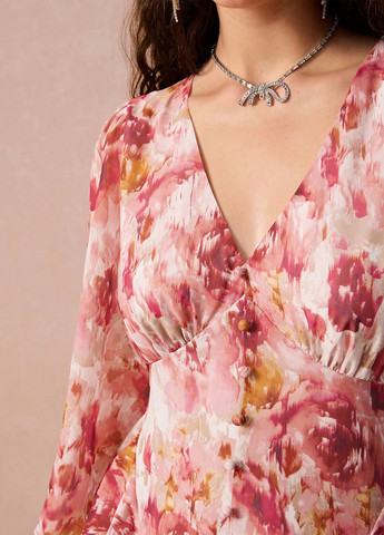 Світло-червона кежуал сукня а-силует SHEIN з квітковим принтом