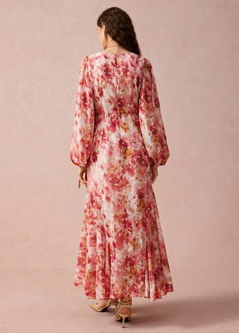 Світло-червона кежуал сукня а-силует SHEIN з квітковим принтом