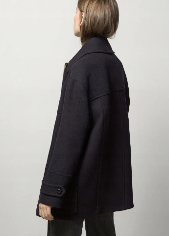 Темно-синє демісезонне Пальто Massimo Dutti
