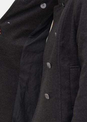 Темно-серое Кэжуал пальто вкорочёне двубортное H&M однотонное