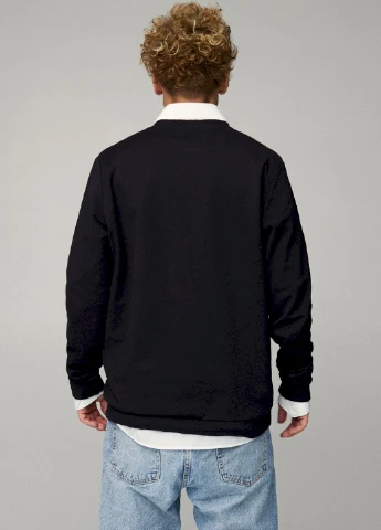 Черный світшот чоловічий oversize /no flis/ YAPPI рисунок (254557729)