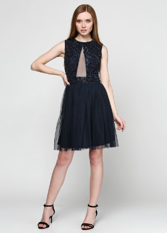 Темно-синя коктейльна плаття, сукня Lace & Beads однотонна
