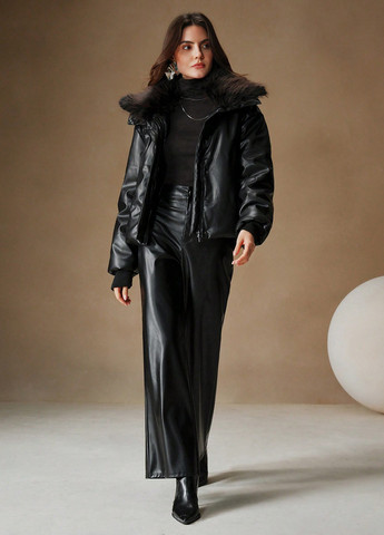 Черная зимняя куртка SHEIN