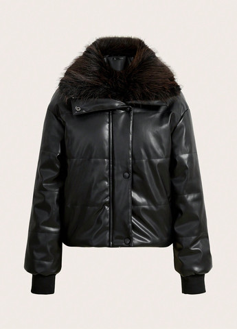 Черная зимняя куртка SHEIN