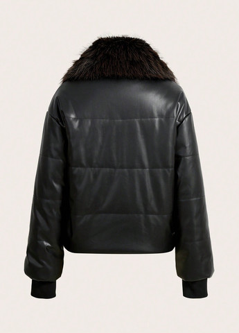 Черная зимняя куртка SHEIN