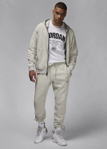 Бежевые спортивные демисезонные прямые брюки Jordan