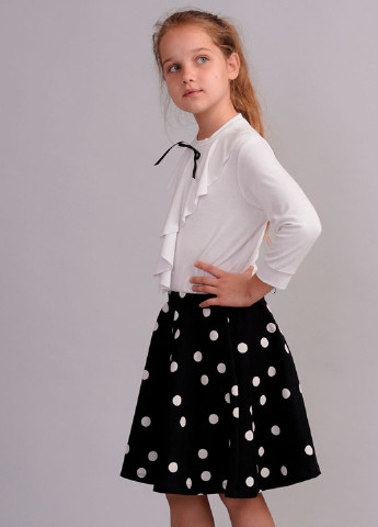 Черно-белая кэжуал в горошек юбка Promin. клешированная