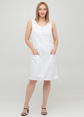 Белое кэжуал платье Collection L однотонное