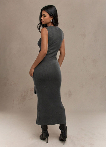 Темно-серое кэжуал платье SHEIN однотонное