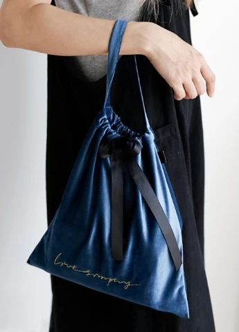 Подвійна термосумка для їжі ланч бег Velveet синя No Brand (252643962)