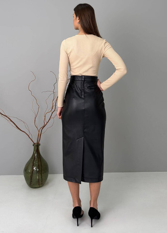 Черная кэжуал однотонная юбка No Brand карандаш