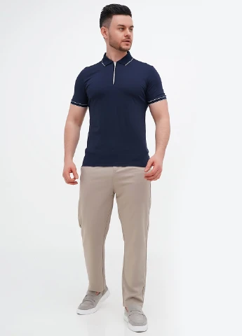 Темно-синяя футболка-поло для мужчин Trend Collection однотонная