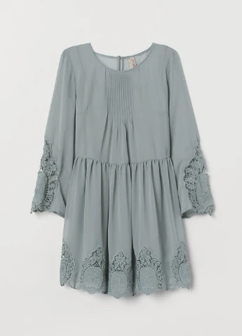 Мятное кэжуал платье H&M однотонное