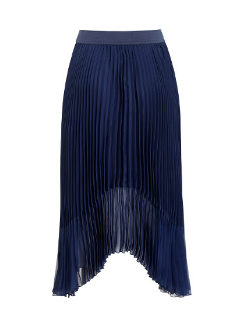 Темно-синяя кэжуал однотонная юбка Oodji плиссе