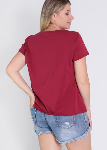 Бордовая летняя футболка с коротким рукавом NEL