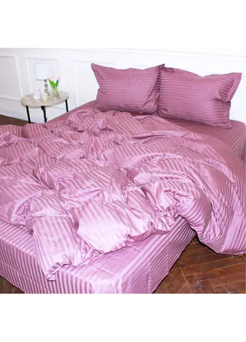 Постільна білизна Satin Stripe 30-0008 Smoky Pink 110х140 дитяча (2200005246122) Mirson (254082753)