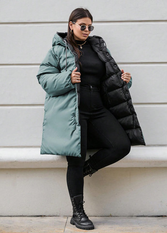 Комбинированная зимняя куртка двухсторонняя куртка-пальто SHEIN