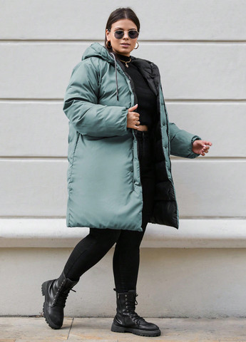 Комбинированная зимняя куртка двухсторонняя куртка-пальто SHEIN