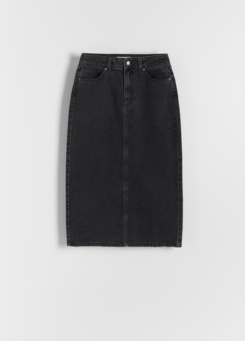 Темно-серая джинсовая однотонная юбка Reserved карандаш