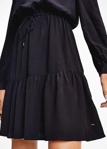 Черное кэжуал платье клеш Tommy Hilfiger однотонное