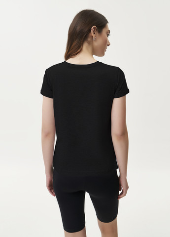 Черная летняя футболка женская базовая meow KASTA design