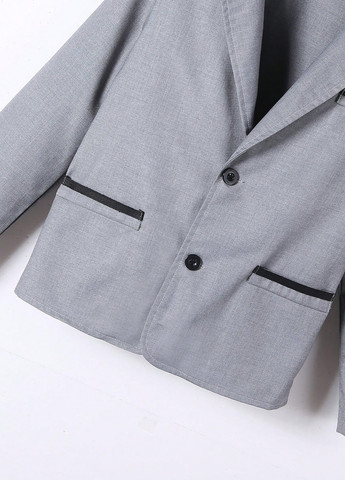 Светло-серый демисезонный костюм (пиджак, брюки) брючный SHEIN