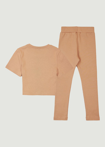 Бежевый летний комплект (топ, леггинсы) Garnamama