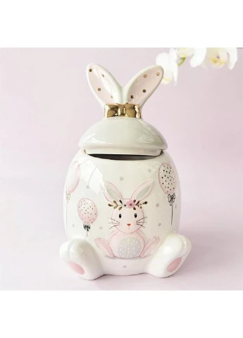 Банка для зберігання керамічна Вушка кролика 6786 15.5х10 см No Brand (253625910)