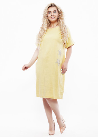 Жовтий кежуал сукня Primyana з абстрактним візерунком