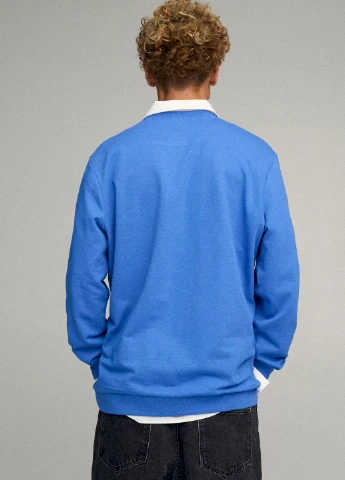 Блакитний світшот чоловічий oversize /no flis/ YAPPI (252386527)