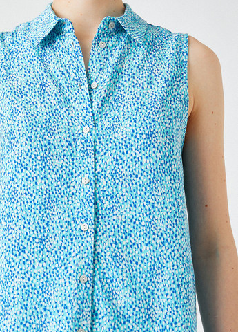 Голубой кэжуал рубашка с абстрактным узором KOTON