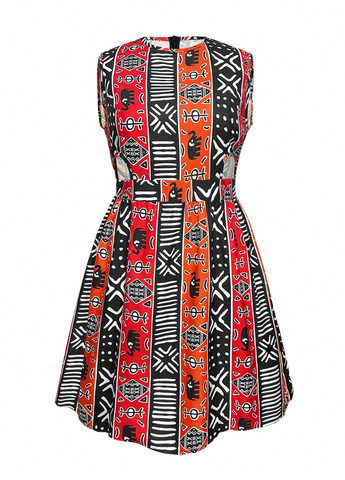 Комбінована кежуал сукня кльош SHEIN з малюнком