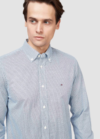 Голубой кэжуал рубашка однотонная Tommy Hilfiger