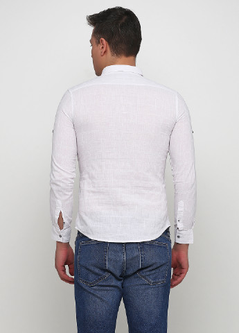 Белоснежная кэжуал рубашка однотонная Madoc Jeans