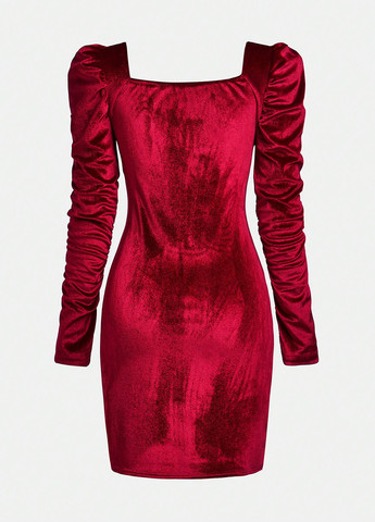 Бордова сукня SHEIN (331738891)