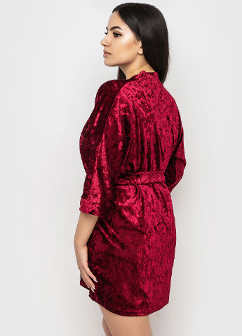 Бордовий демісезонний комплект (топ, шорти, халат) Ghazel