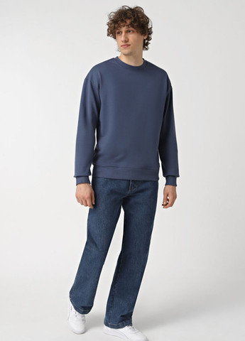 Серо-синий свитшот Promin однотонный без декора (323777899)