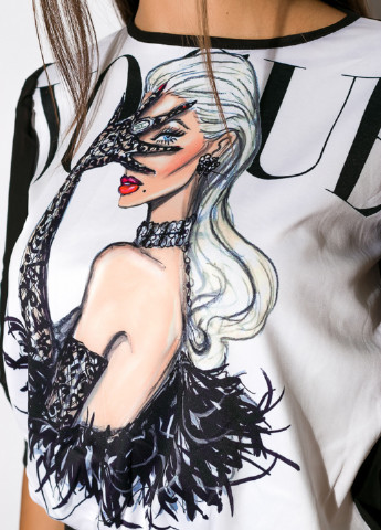 Черно-белое кэжуал платье а-силуэт Time of Style с рисунком