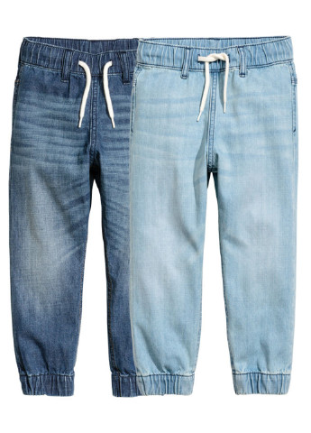 Синие демисезонные зауженные джинсы H&M