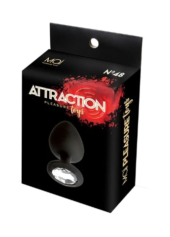 Анальная пробка с кристаллом Attraction Toys №48 Black, длина 8,2см, диаметр 3,5см MAI (254953751)