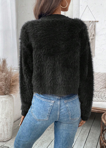 Чорний демісезонний комплект (кофта, топ) SHEIN