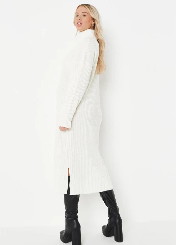 Молочное кэжуал платье платье-свитер Missguided однотонное
