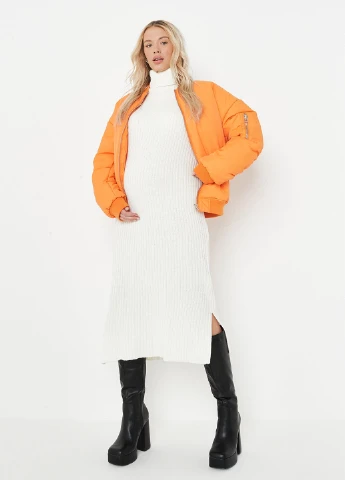 Молочное кэжуал платье платье-свитер Missguided однотонное
