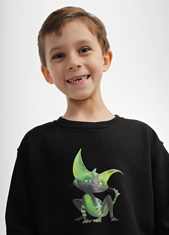 Черный свитшот INTERTOP рисунок без декора (365680902)