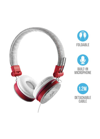 Навушники Mic Grey / Red Trust Fyber On-Ear комбіновані
